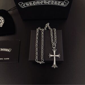 Chrome Hearts Silver Cross Necklace